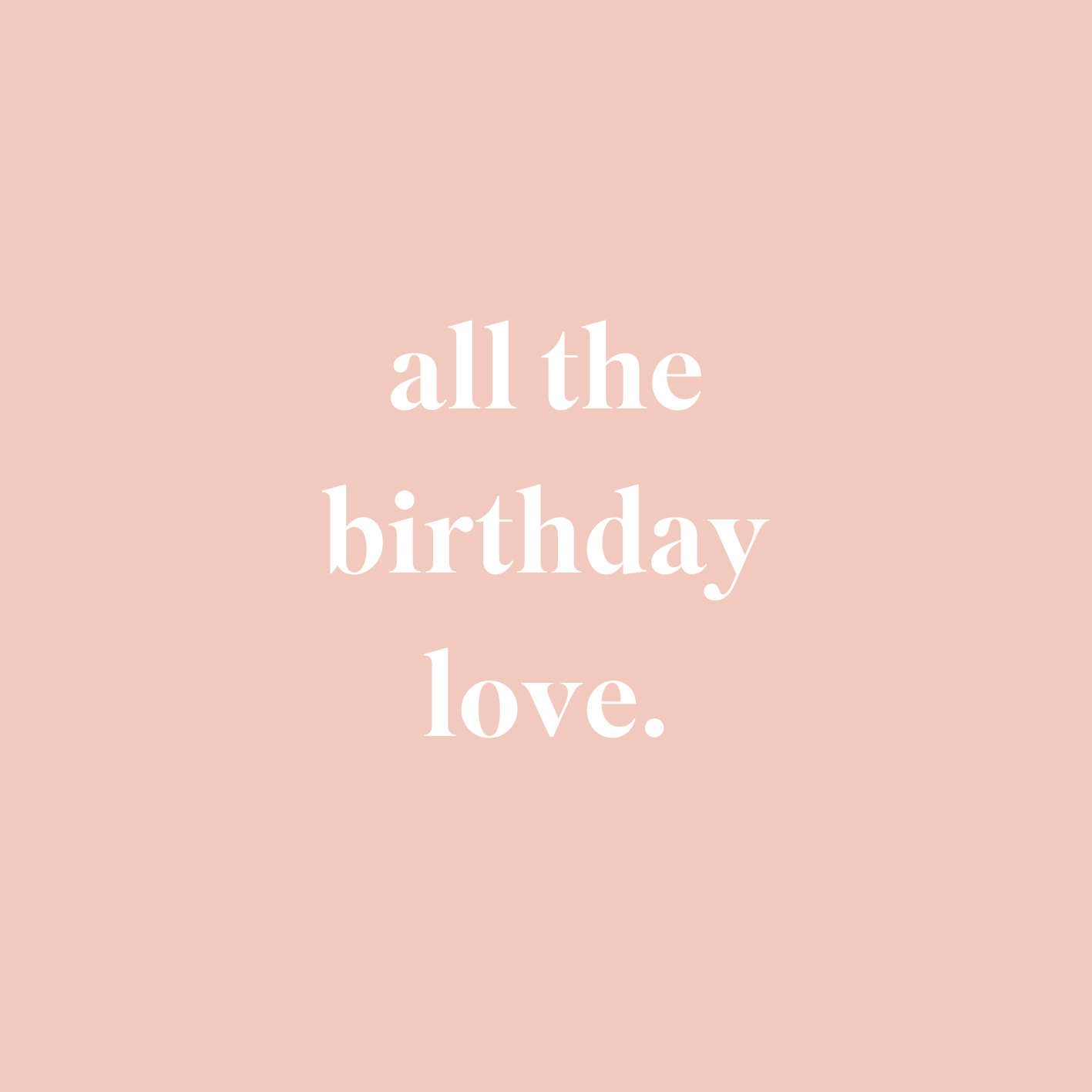 A pink background with the words all the birthday love from biglittlegifting.