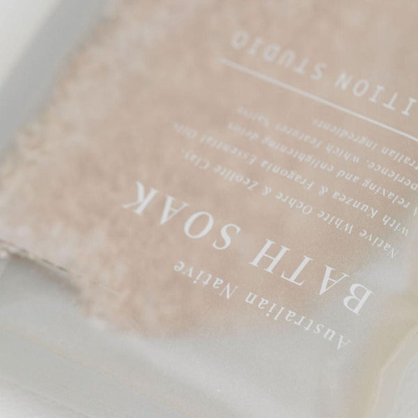 Blvy zoy Addition Studio bath soak sachet.