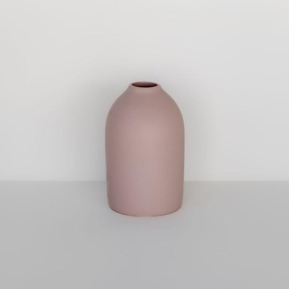 A simple icy pink waterproof cocoon vase by Marmoset Found on a white background.