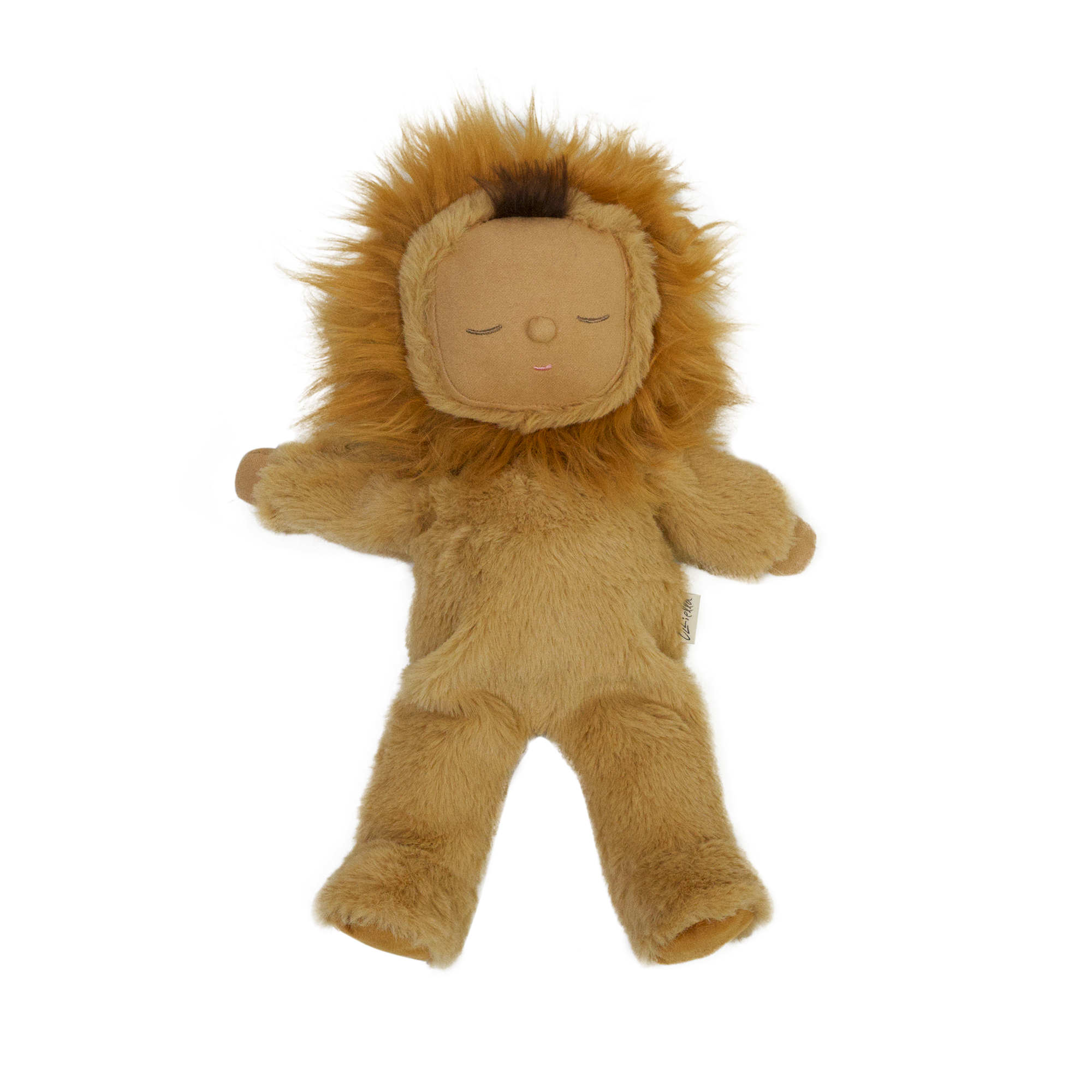 A cozy dinkums lion pip lying on a white background. (Brand: Olli Ella)
