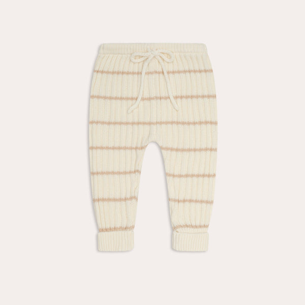 illoura knit joey pants | sand stripe