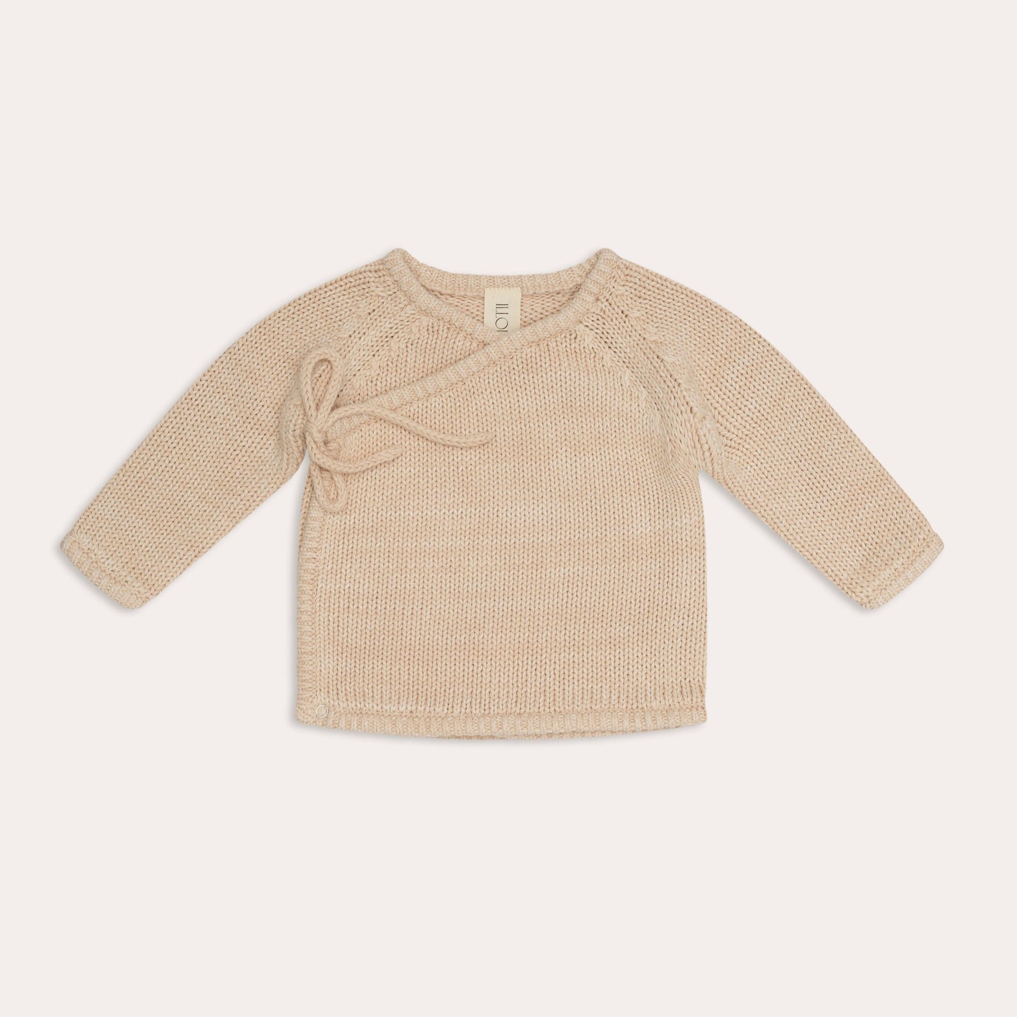 An illoura knit poet jumper in sand beige. (Brand Name: Illoura the Label)