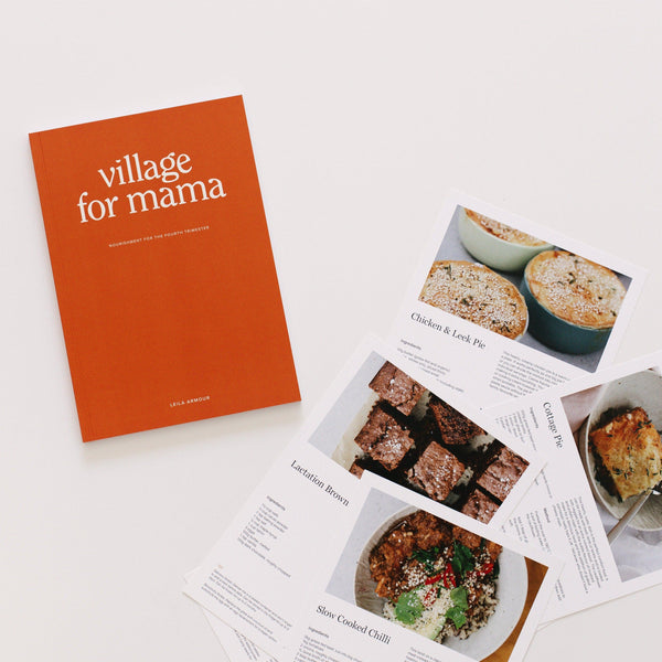 The postpartum recipe book includes 30 nourishing recipes and 30 recipe gift cards. With gluten free, dairy free, vegan and vegetarian options. Each recipe has been designed to nourish a new mama using easy to find and affordable ingredients.